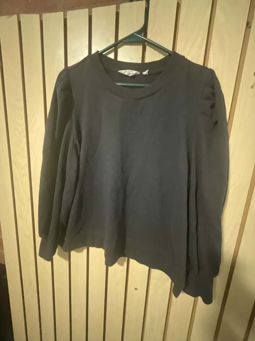 Candace Cameron Bure Puff Sleeve Sweatshirt Black Size L